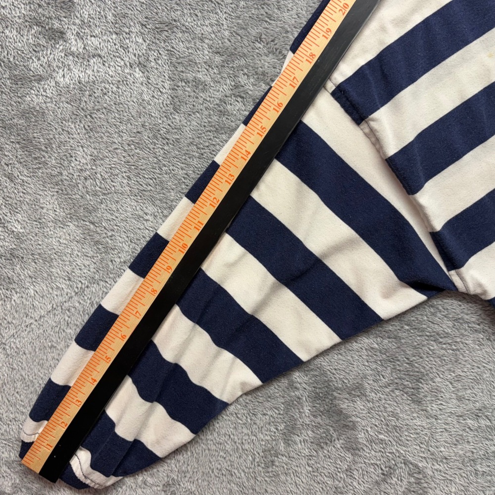 Energie Sweatshirt Mens L Navy Blue White Striped Good Vintage Crest Pocket 610 - Picture 7 of 11